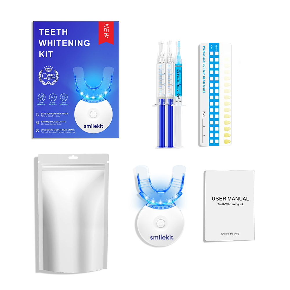 Teeth Whitening Kit - Zahnaufhellungs-Set – 5 x LED-Licht-Zahnaufheller mit