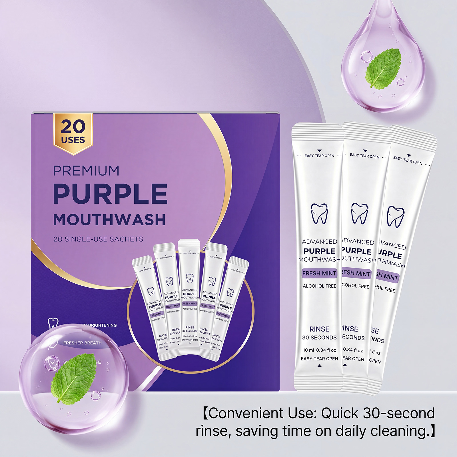 20/40er Pack Lila Mundwasser z – Teeth Whitening Mouthwash Bewertung und Preis